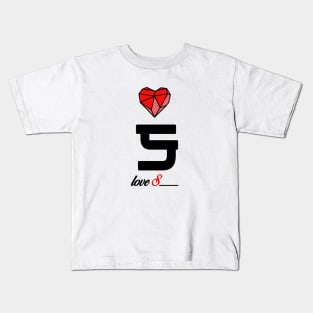 Initial love letter S for valentine Kids T-Shirt